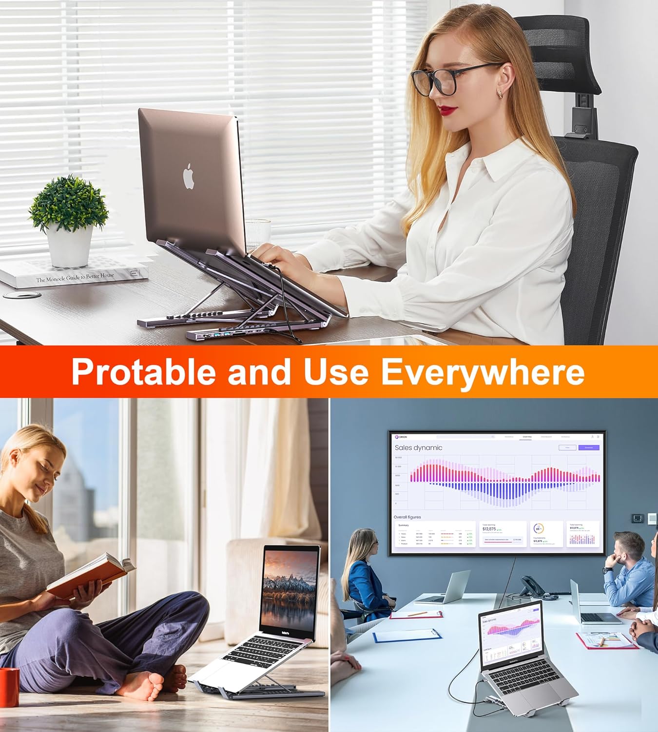 Adjustable Aluminum Laptop Computer Stand Tablet Stand